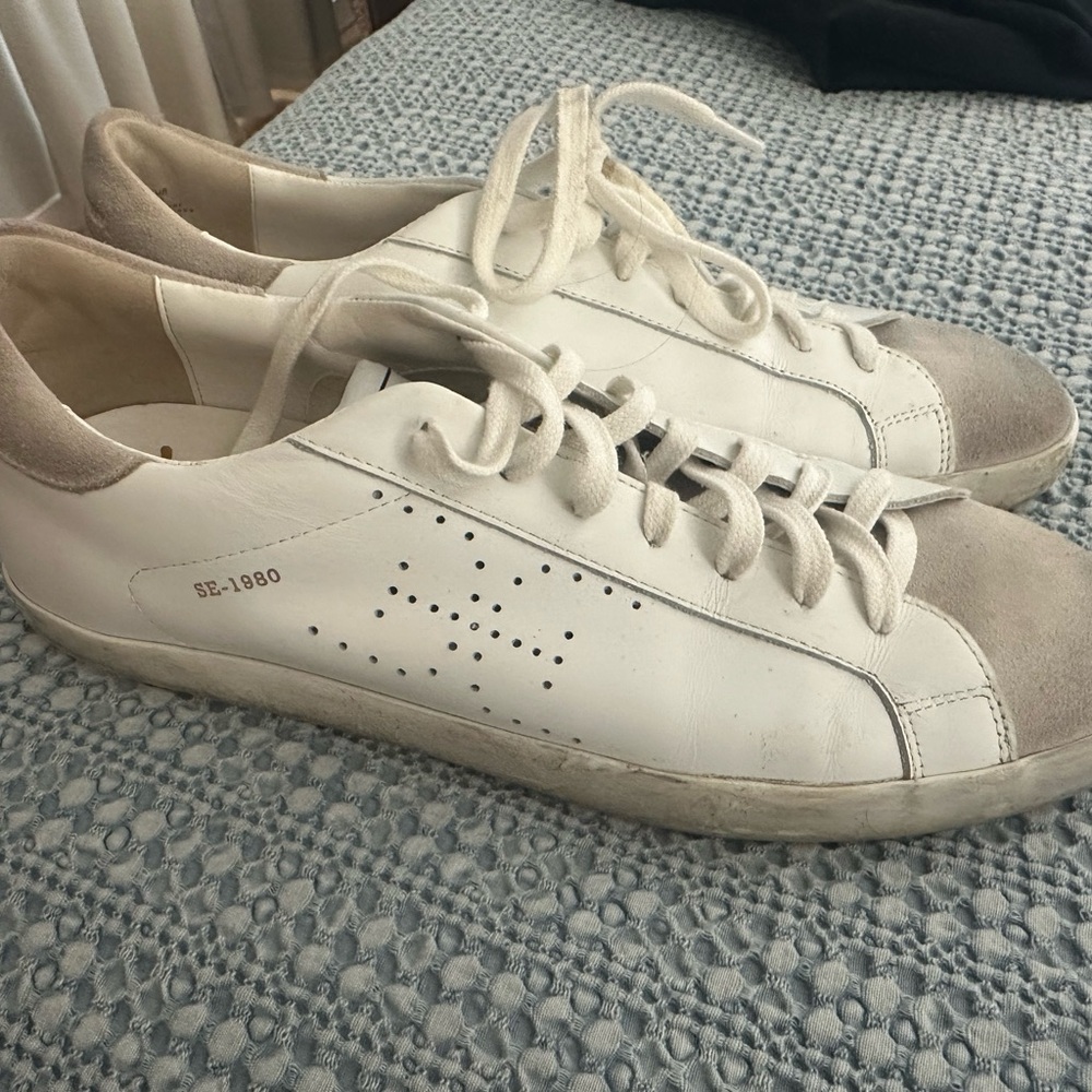 Sam Edelman White and Gray Sneakers